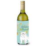 Caroline'S Treasures Welcome Friends English Bulldog White Decorative Bottle Hugger, 750 Ml, Multicolor