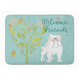 Caroline'S Treasures Welcome Friends English Bulldog White Floor Mat, 19Hx27W, Multicolor
