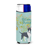 Caroline'S Treasures Welcome Friends Black Bull Terrier Decorative Can Hugger, Multicolor