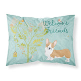 Caroline'S Treasures Welcome Friends Welsh Pembroke Corgi Red Pillowcase, Standard