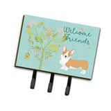 Caroline'S Treasures Welcome Friends Pembroke Welsh Corgi Red Wall Hook, Triple, Multicolor
