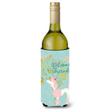 Caroline'S Treasures Welcome Friends Pink Poodle Decorative Bottle Hugger, 750 Ml, Multicolor