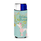 Caroline'S Treasures Welcome Friends Pink Poodle Decorative Can Hugger, Multicolor
