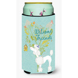 Caroline'S Treasures Welcome Friends White Poodle Decorative Can Hugger, Tall Boy, Multicolor