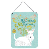 Caroline'S Treasures Welcome Friends White Scottish Terrier Metal Print, 16H X 12W, Multicolor