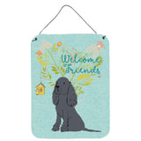 Caroline'S Treasures Welcome Friends Black Cocker Spaniel Metal Print, 16H X 12W, Multicolor