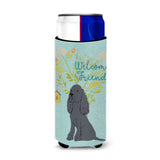 Caroline'S Treasures Welcome Friends Black Cocker Spaniel Decorative Can Hugger, Multicolor