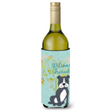 Caroline'S Treasures Welcome Friends Black Staffie Decorative Bottle Hugger, 750 Ml, Multicolor