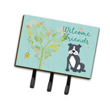 Caroline'S Treasures Welcome Friends Black Staffie Wall Hook, Triple, Multicolor