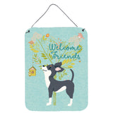 Caroline'S Treasures Welcome Friends Black White Chihuahua Metal Print, 16H X 12W, Multicolor