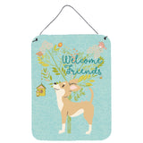 Caroline'S Treasures Welcome Friends Brown White Chihuahua Metal Print, 16H X 12W, Multicolor