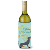 Caroline'S Treasures Welcome Friends Black Tan Dachshund Decorative Bottle Hugger, 750 Ml, Multicolor