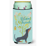 Caroline'S Treasures Welcome Friends Black Tan Dachshund Decorative Can Hugger, Tall Boy, Multicolor