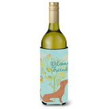 Caroline'S Treasures Welcome Friends Red Dachshund Decorative Bottle Hugger, 750 Ml, Multicolor