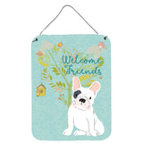 Caroline'S Treasures Welcome Friends Piebald French Bulldog Metal Print, 16H X 12W, Multicolor