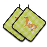 Caroline'S Treasures Guernsey Cow Green Decorated Pot Holder, 7.5 X 7.5