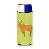 Caroline'S Treasures Zebu Indicine Cow Green Decorative Can Hugger, Slim, Multicolor