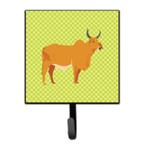 Caroline'S Treasures Zebu Indicine Cow Green Wall Hook, Small, Multicolor