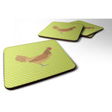 Caroline'S Treasures Frisian Friesian Chicken Green Decorative Coasters, 3.5, Multicolor
