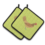 Caroline'S Treasures Frisian Friesian Chicken Green Decorated Pot Holder, 7.5 X 7.5
