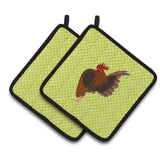 Caroline'S Treasures Malaysian Serama Chicken Green Decorated Pot Holder, 7.5 X 7.5