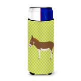 Caroline'S Treasures Miniature Mediterranian Donkey Green Decorative Can Hugger, Slim, Multicolor