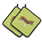 Caroline'S Treasures Miniature Mediterranian Donkey Green Decorated Pot Holder, 7.5 X 7.5