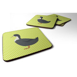 Caroline'S Treasures Blue Swedish Duck Green Decorative Coasters, 3.5, Multicolor