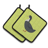 Caroline'S Treasures Blue Swedish Duck Green Decorated Pot Holder, 7.5 X 7.5