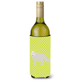 Caroline'S Treasures White Arctic Fox Green Decorative Bottle Hugger, 750 Ml, Multicolor