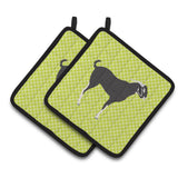 Caroline'S Treasures Black Bengal Goat Green Decorated Pot Holder, 7.5 X 7.5