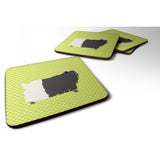 Caroline'S Treasures Welsh Black-Necked Goat Green Decorative Coasters, 3.5, Multicolor