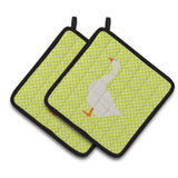 Caroline'S Treasures Embden Goose Green Decorated Pot Holder, 7.5 X 7.5