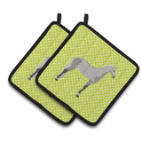 Caroline'S Treasures Orlov Trotter Horse Green Decorated Pot Holder, 7.5 X 7.5