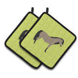 Caroline'S Treasures Welsh Pony Horse Green Decorated Pot Holder, 7.5 X 7.5