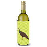 Caroline'S Treasures Indian Peahen Peafowl Green Decorative Bottle Hugger, 750 Ml, Multicolor