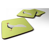 Caroline'S Treasures Silver Pheasant Green Decorative Coasters, 3.5, Multicolor