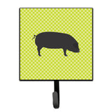 Caroline'S Treasures Devon Large Black Pig Green Wall Hook, Small, Multicolor