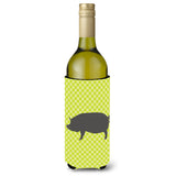 Caroline'S Treasures Berkshire Pig Green Decorative Bottle Hugger, 750 Ml, Multicolor