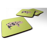Caroline'S Treasures Mini Miniature Pig Green Decorative Coasters, 3.5, Multicolor