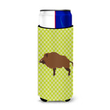 Caroline'S Treasures Wild Boar Pig Green Decorative Can Hugger, Slim, Multicolor