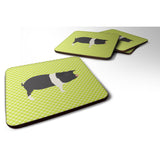 Caroline'S Treasures Hampshire Pig Green Decorative Coasters, 3.5, Multicolor