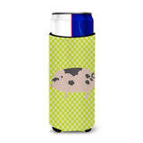 Caroline'S Treasures Gloucester Old Spot Pig Green Decorative Can Hugger, Slim, Multicolor