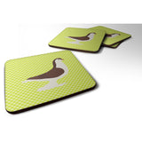 Caroline'S Treasures Large Pigeon Green Decorative Coasters, 3.5, Multicolor