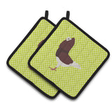 Caroline'S Treasures Capuchin Red Pigeon Green Decorated Pot Holder, 7.5 X 7.5