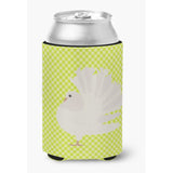 Caroline'S Treasures Silver Fantail Pigeon Green Decorative Can Hugger, Multicolor