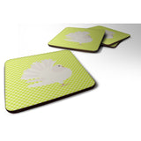 Caroline'S Treasures Silver Fantail Pigeon Green Decorative Coasters, 3.5, Multicolor