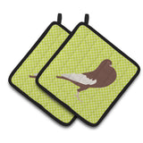 Caroline'S Treasures English Pouter Pigeon Green Decorated Pot Holder, 7.5 X 7.5