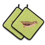 Caroline'S Treasures Golden Phoenix Quail Green Decorated Pot Holder, 7.5 X 7.5