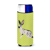 Caroline'S Treasures English Spot Rabbit Green Decorative Can Hugger, Slim, Multicolor